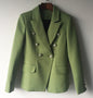 TOP QUALITY New Fashion 2020 Designer Blazer Jacket Women's Double Breasted Metal Lion Buttons Blazer Outer size S-XXXL